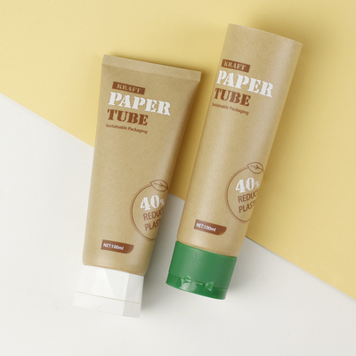 Recyclable 40% Kraft Paper Plastic Body Lotion Hand Cream Cosmetic Soft Tube Biodegradable Squeeze Tubes Packaging