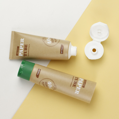 Recyclable 40% Kraft Paper Plastic Body Lotion Hand Cream Cosmetic Soft Tube Biodegradable Squeeze Tubes Packaging