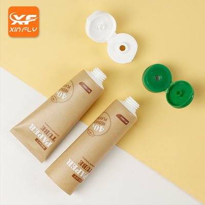 Recyclable 40% Kraft Paper Plastic Body Lotion Hand Cream Cosmetic Soft Tube Biodegradable Squeeze Tubes Packaging